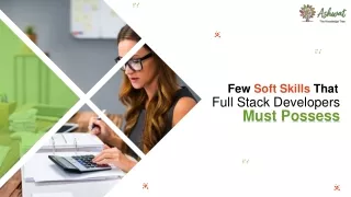 few soft skills that
