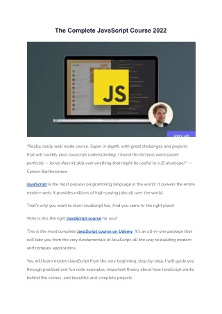 Complete JavaScript Course