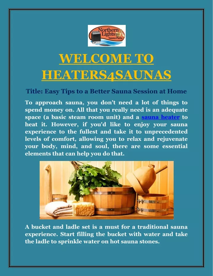 welcome to heaters4saunas