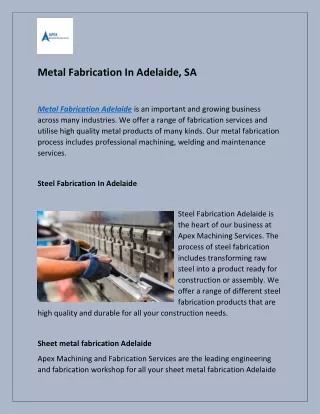 Metal Fabrication In Adelaide