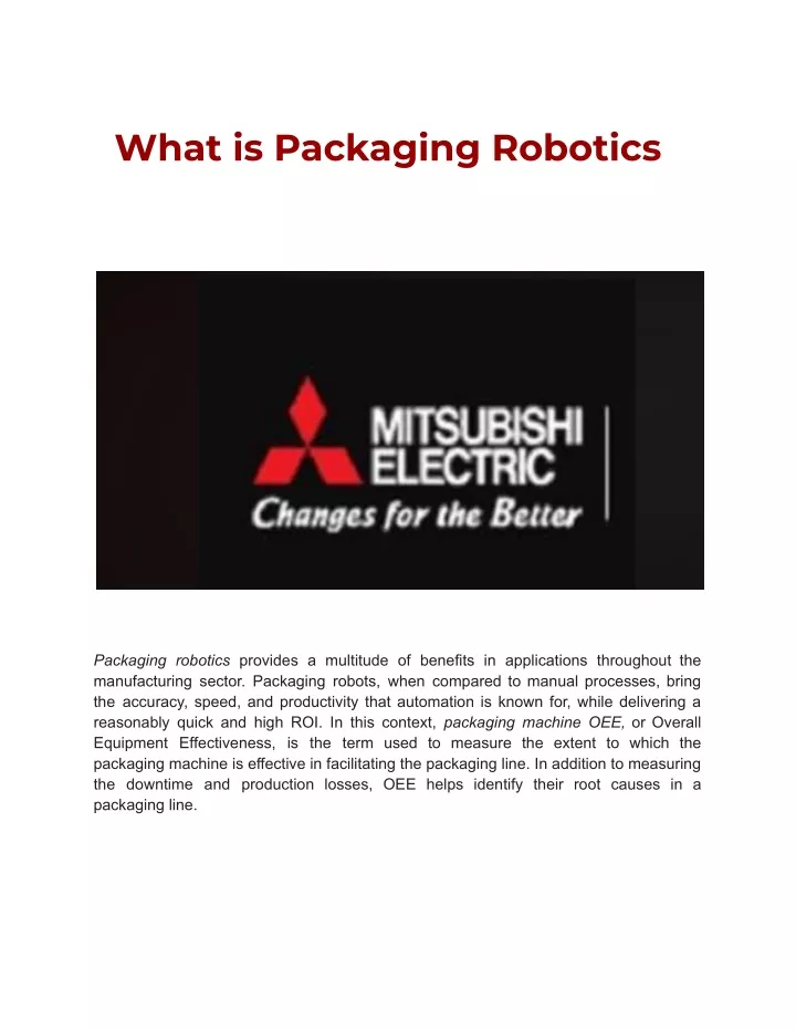 what is packaging robotics