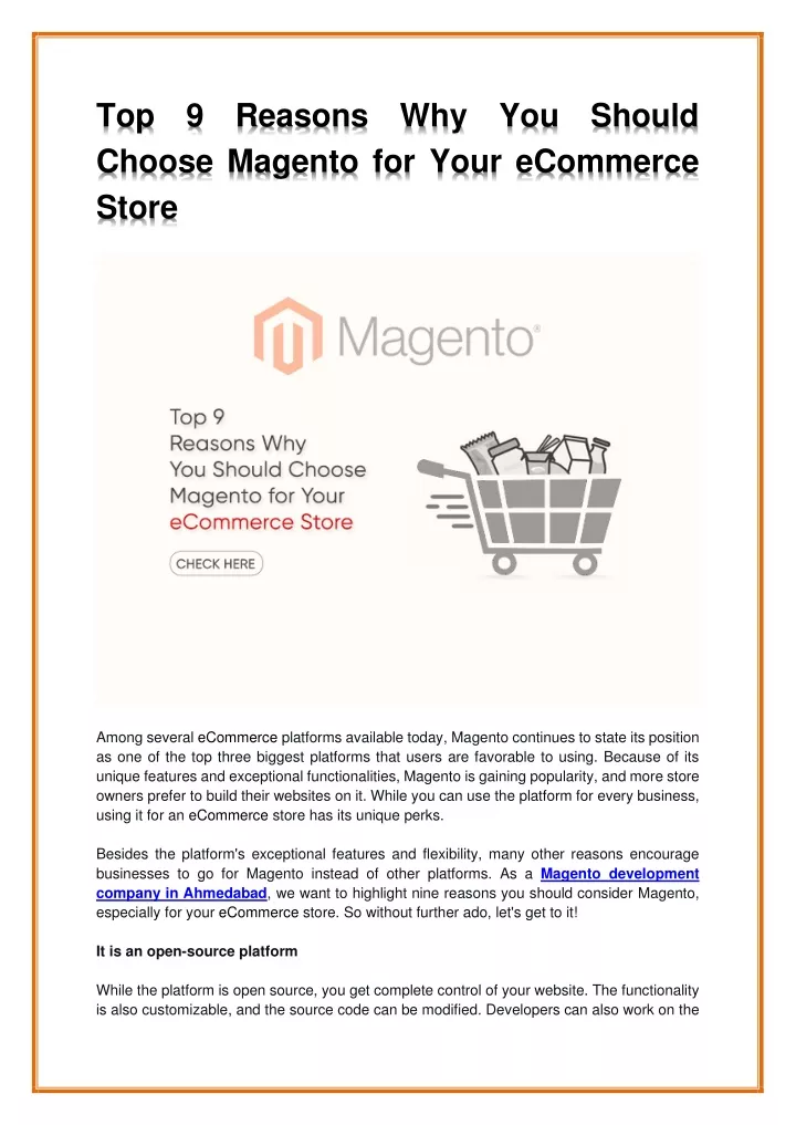 top 9 reasons why you should choose magento