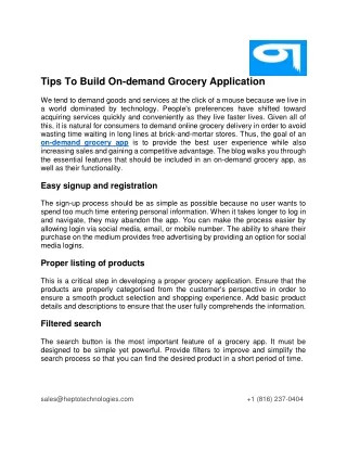 tips to build on demand grocery application