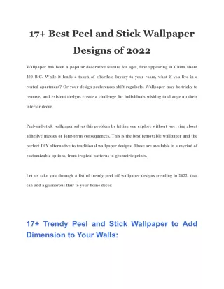 17  Best Peel and Stick Wallpaper Designs of 2022