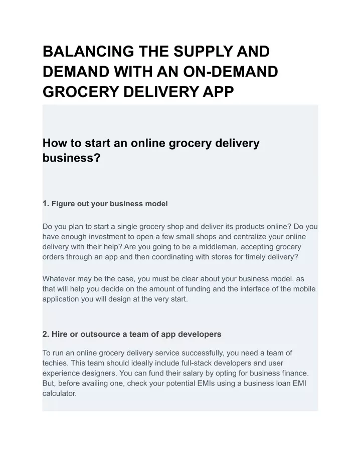 balancing the supply and demand with an on demand