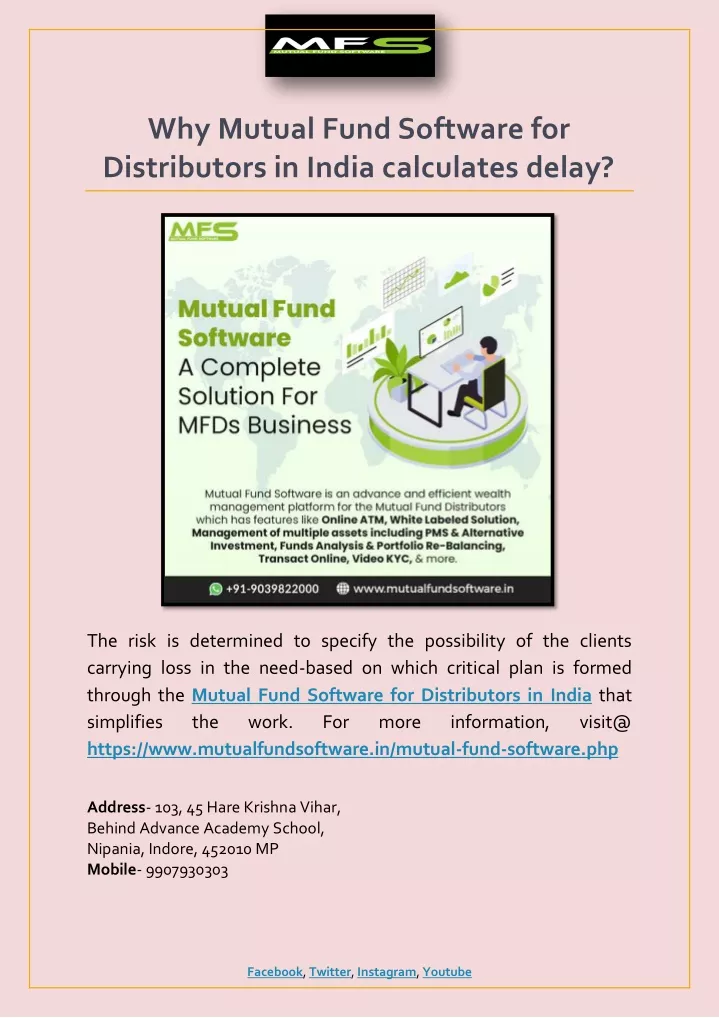 why mutual fund software for distributors