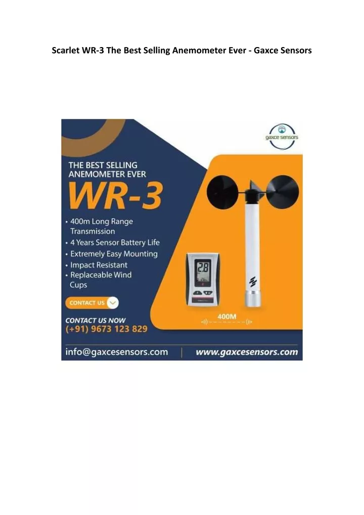 scarlet wr 3 the best selling anemometer ever