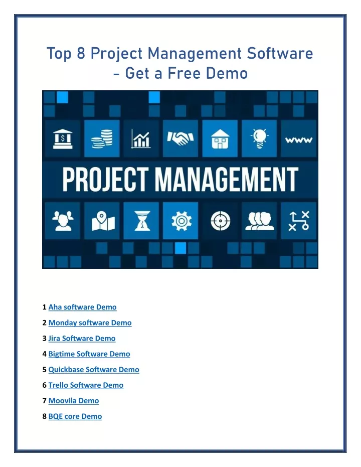 top 8 project management software get a free demo
