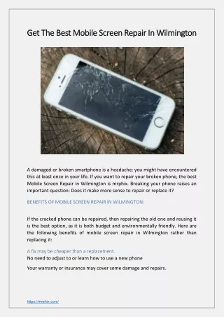 Get The Best Mobile Screen Repair In Wilmington