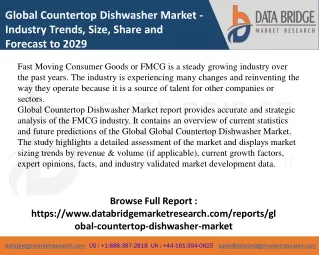 global countertop dishwasher market industry