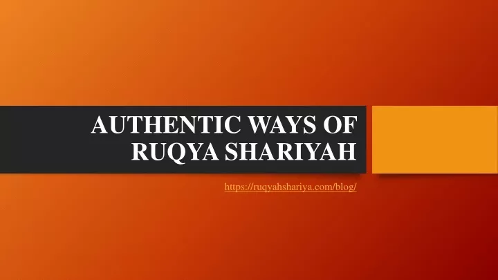 authentic ways of ruqya shariyah