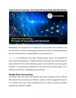 triple entry accounting the future of accounting