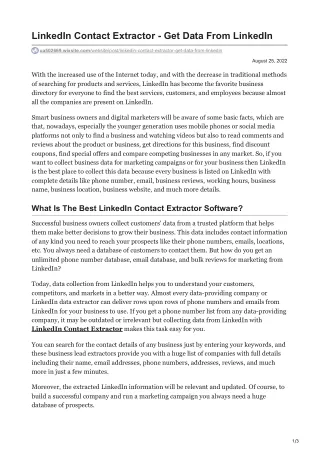 linkedin contact extractor get data from linkedin