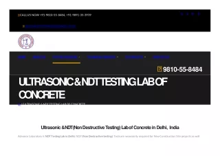 NDT Testing Lab in Delhi: A Comprehensive Guide