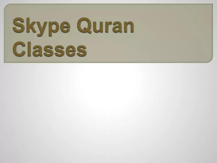 skype quran classes