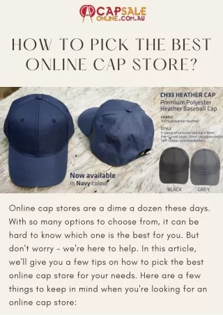 How To Pick The Best Online Cap Store?