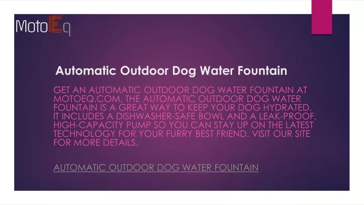 automatic outdoor dog water fountain