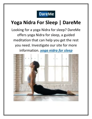 Yoga Nidra For Sleep