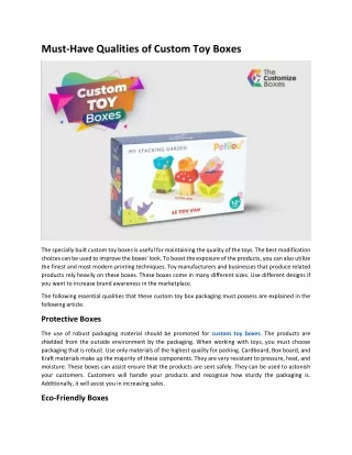 must have qualities of custom toy boxes