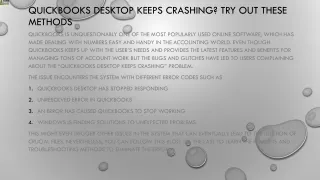 quickbooks desktop keeps crashing try out these methods