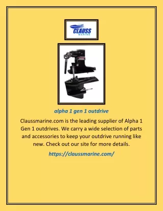 alpha 1 gen 1 outdrive