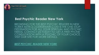 Best Psychic Reader New York  Astrologersrihari.com