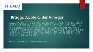 Braggs Apple Cider Vinegar  Fitbabu.com