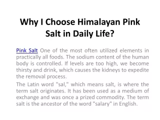 why i choose himalayan pink salt in daily life