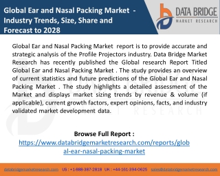 Global Ear and Nasal Packing Market