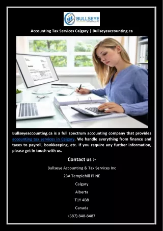 Accounting Tax Services Calgary | Bullseyeaccounting.ca