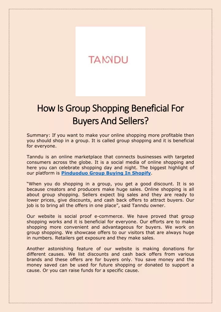 how is group shopping beneficial for how is group