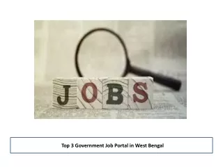 Top 3 Government Job Portal in West Bengal