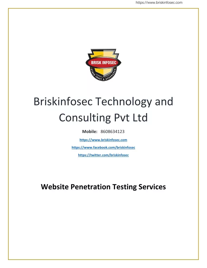 PPT - Website Penetration Testing Services PowerPoint Presentation ...