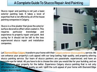 Complete Guide To Stucco Repair And Painting - Diamond Edge Stucco