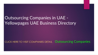 Outsourcing Companies in UAE - Yellowpages UAE Business Directory