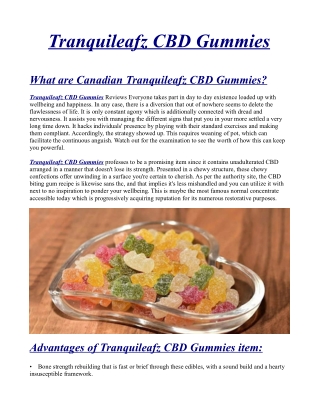 Shark Tank#1 Tranquileafz CBD Gummies - Buyer Beware