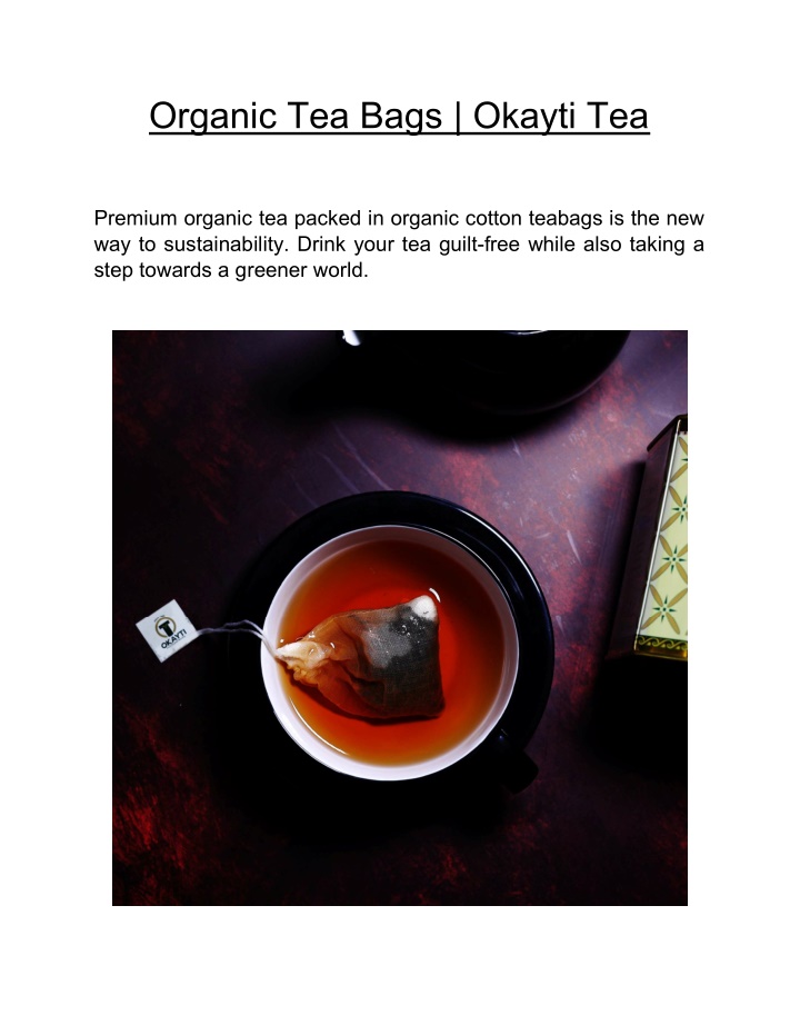 organic tea bags okayti tea