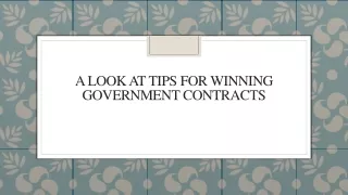 A Look At Tips For Winning Government Contracts