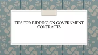 Tips For Bidding On Government Contracts