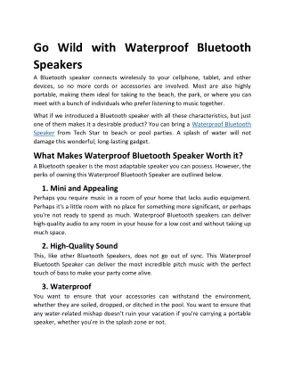 go wild with waterproof bluetooth speakers