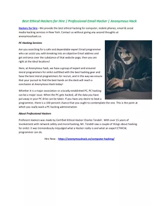 best ethical hackers for hire professional email