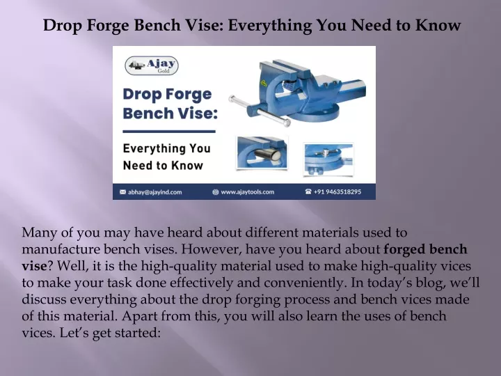 drop forge bench vise everything you need to know