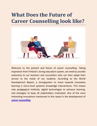 What Does the Future of Career Counselling look like
