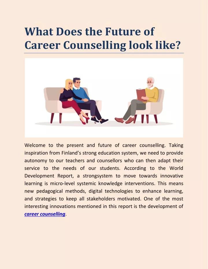 what does the future of career counselling look