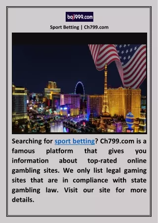 Sport Betting | Ch799.com