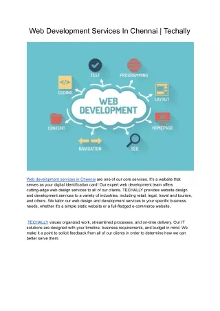 web development services in chennai techally
