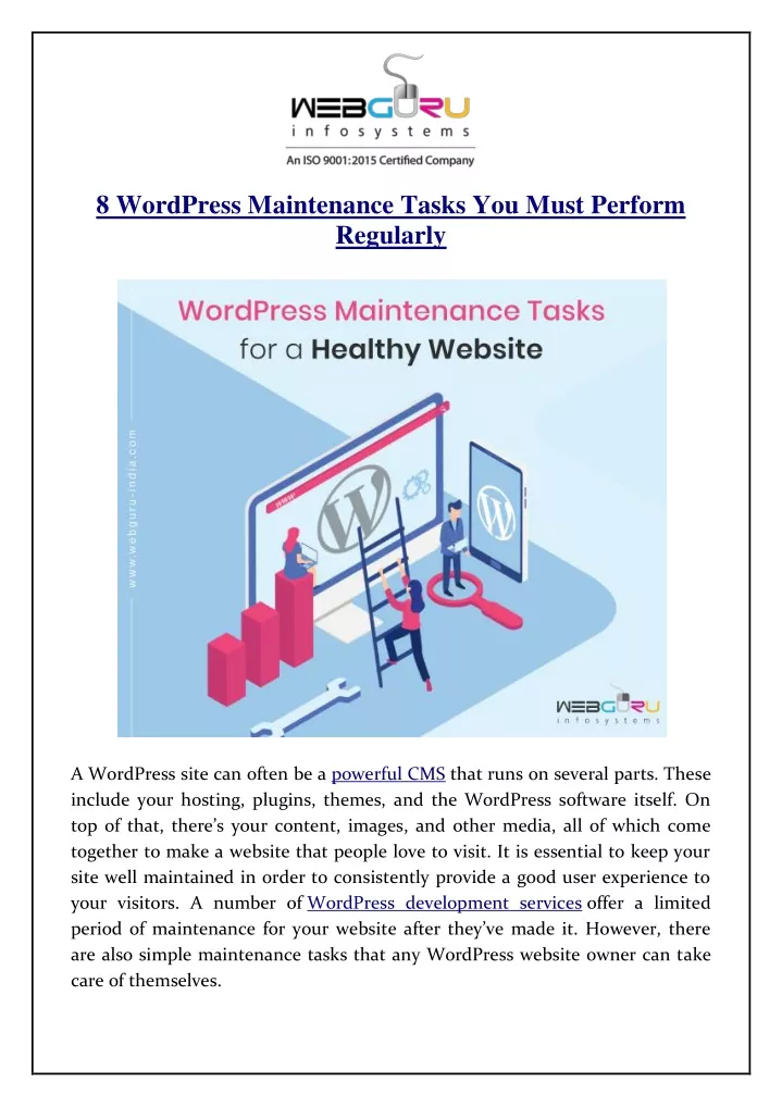 8 wordpress maintenance tasks you must perform