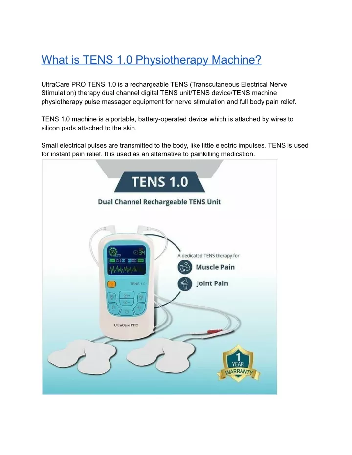 what is tens 1 0 physiotherapy machine