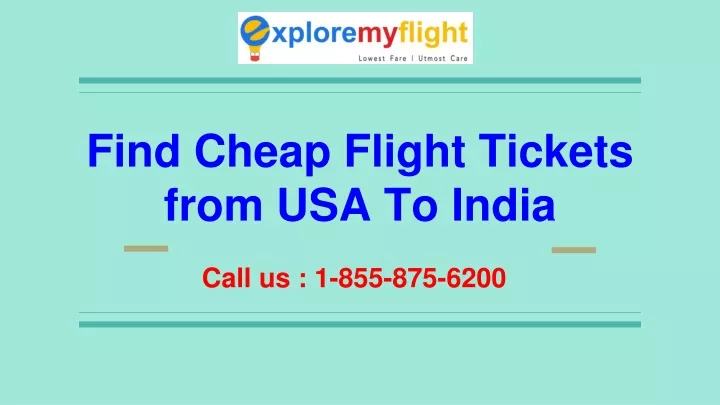 find cheap flight tickets from usa to india