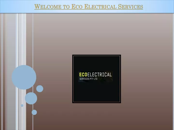 welcome to eco electrical services